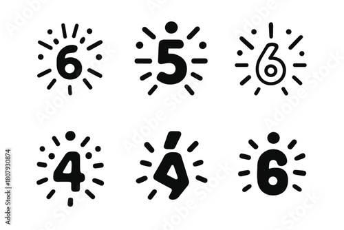 Birthday Milestone Icons. Birthday milestone. Icon set. Set Logo of birthday milestone: number-shaped balloon arrangement. harmonious logo variations of the