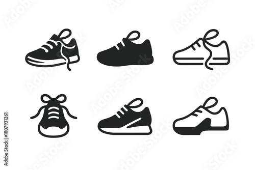 Shoe Lace Logos. shoe lace. Icon set. Set Logo of shoe lace: decorative lace pattern. harmonious logo variations of the same emblematic concept, each with