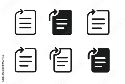 Return Address Icons. Return address. Icon set. Set Logo of Return address: Mail envelope stack. harmonious logo variations of the same emblematic concept,