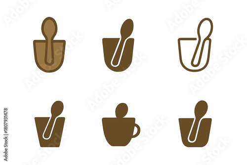 Edible Packaging Icons. Edible packaging innovations. Icon set. Set Logo of edible packaging innovations: capsule containing drinkable portion. harmonious logo