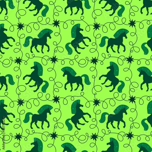 Christmas animals seamless horse pattern for wrapping paper and fabrics and party and kids print