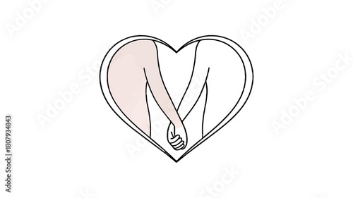 A loving embrace captured in a heart outline.