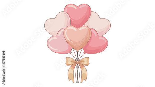 A bouquet of lovely pink heart-shaped balloons, ideal for expressing love.