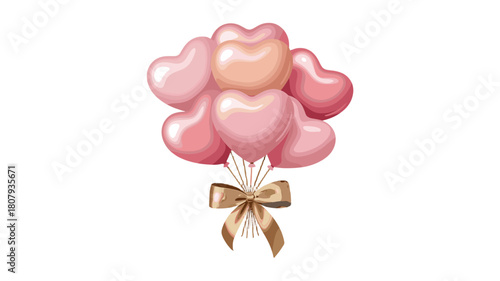 A bouquet of heart-shaped balloons, ideal for expressing love and affection.