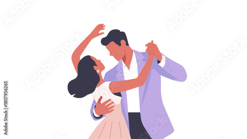 A Couple Dancing Together, Enjoying the Moment.