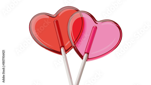 Two lovely heart-shaped lollipops, perfect for Valentine's Day.
