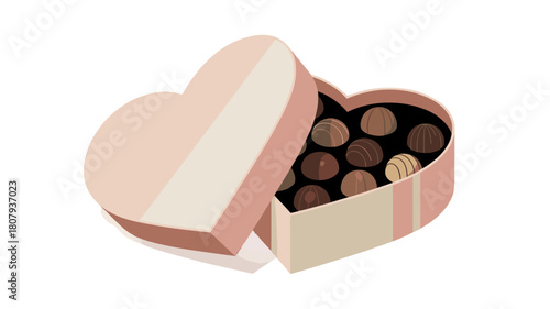 A heart-shaped box of chocolates, an elegant symbol of love and indulgence.