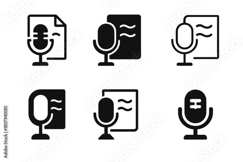 Poetic Expression Logos. Poetic expression. Icon set. Set Logo of poetic expression: laurel wreath encircling a quill and star. harmonious logo variations of