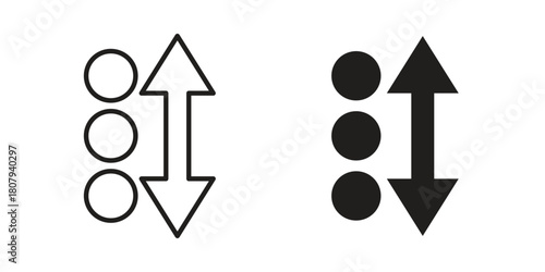 Apps sort icon flat simple icon. Liner version - stock vector.