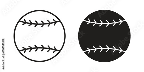 Baseball icon flat simple icon. Liner version - stock vector.