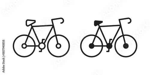 Biking icon flat simple icon. Liner version - stock vector.