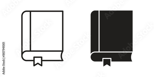 Book bookmark icon flat simple icon. Liner version - stock vector.