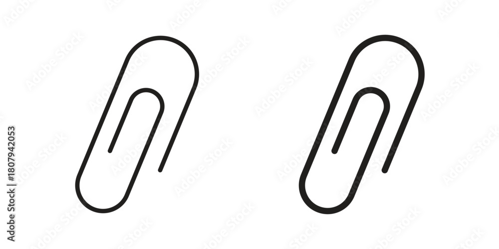 Obraz premium Attachment clip icon flat simple icon. Liner version - stock vector.