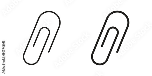 Attachment clip icon flat simple icon. Liner version - stock vector.