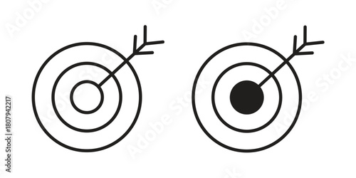 Bullseye icon flat simple icon. Liner version - stock vector.