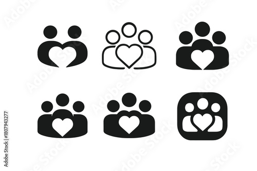 Mental Wellness Icons. Mental wellness. Icon set. Set Logo of Mental wellness: Relaxing cup of tea. harmonious logo variations of the same emblematic concept