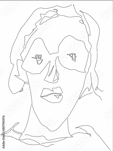 Sketch of a stranger's woman, reworked with a pen as a vector graphic.