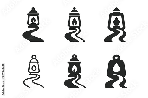 Quiet Leadership Icons. Quiet leadership. Icon set. Set Logo of quiet leadership: calm leader silhouette. harmonious logo variations of the same emblematic
