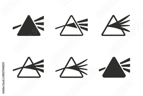 Physics Logo Variations. Physics. Icon set. Set Logo of Physics: Planet with orbit. harmonious logo variations of the same emblematic concept, each with