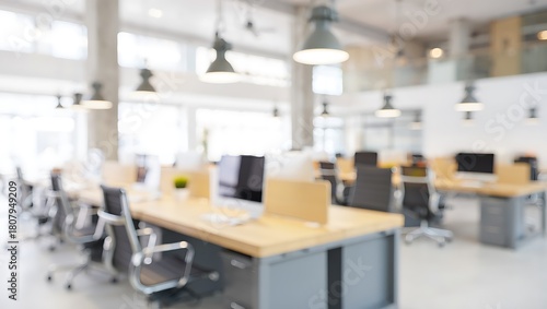 Wallpaper Mural Blurred image of a modern bright open concept office space environment Torontodigital.ca