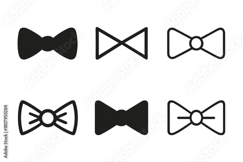 Fashion Accessory Icons. Fashion accessories. Icon set. Set Logo of fashion accessories: bow tie. harmonious logo variations of the same emblematic concept,