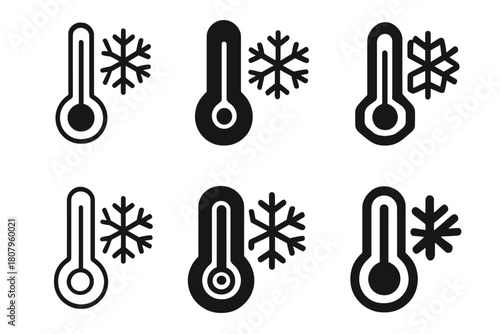 Freezing Process Icons. The process of freezing. Icon set. Set Logo of The process of freezing: phase change diagram from liquid to solid. harmonious logo