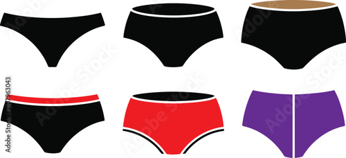 High-Waisted Women's Panties Vector Template