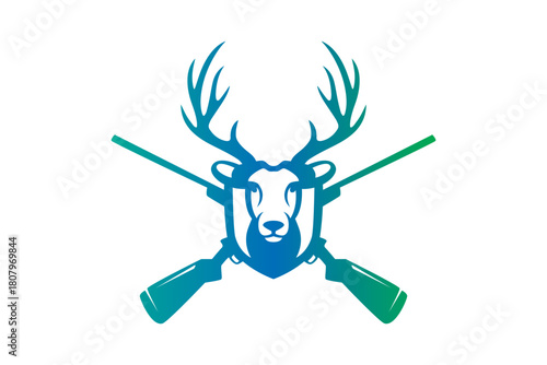 deer hunt logo vector design
