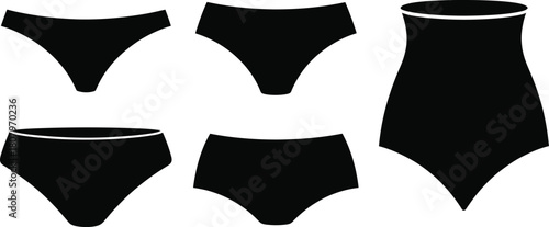 Women's Underwear Silhouette Vector Set
