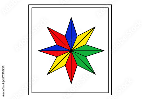 Colorful star design in geometric pattern for Christmas and New Year  