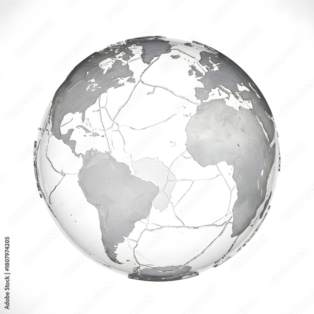 Naklejka premium Fragile Transparent Glass Earth Globe Ecology Concept