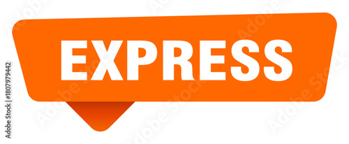 express sticker. express orange sign isolated on transpatent background