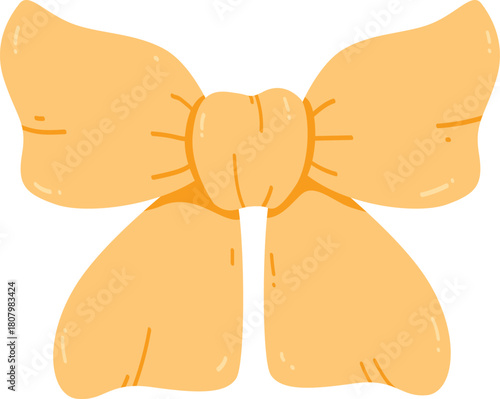 Cute yellow bow vector illustration