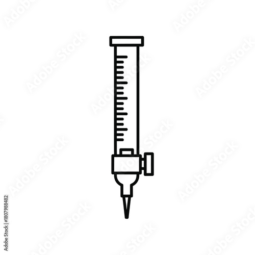 Creative Details Burette Vector Illustration | Laboratory Glassware | Chemistry Measurement Tool Design