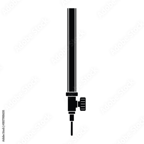 Creative Details Burette Vector Illustration | Laboratory Glassware | Chemistry Measurement Tool Design