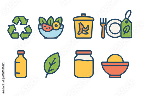 Sustainability and eco-friendly lifestyle linear icon set. Green living icon collection