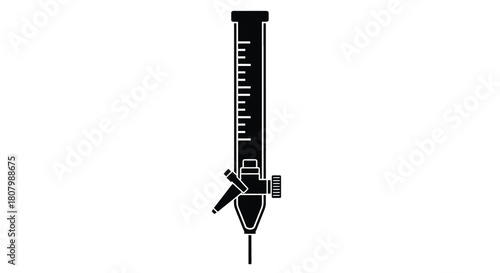 Creative Details Burette Vector Illustration | Laboratory Glassware | Chemistry Measurement Tool Design