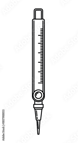 Creative Details Burette Vector Illustration | Laboratory Glassware | Chemistry Measurement Tool Design