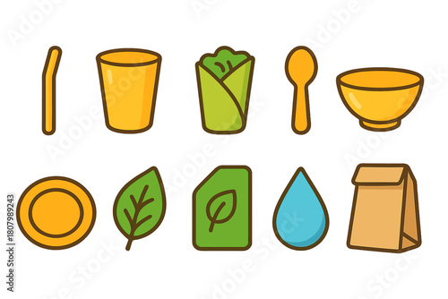 Eco-friendly, sustainability filled icon set. Recycle, zero waste icons filled collection
