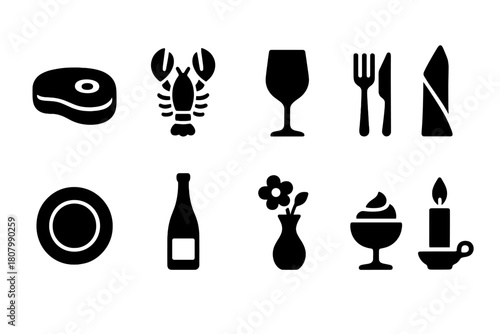 Gardening silhouette icon set. Tools, plants, nature icons silhouette collection