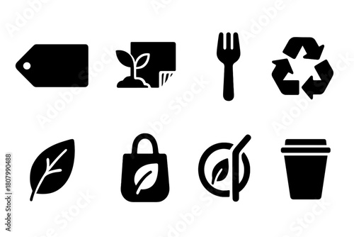 Coffee cup silhouette icon set. Cafe, beverage style icons in silhouette collection