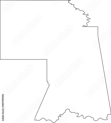 Vector Map of Cherokee Nation Stroke Outline