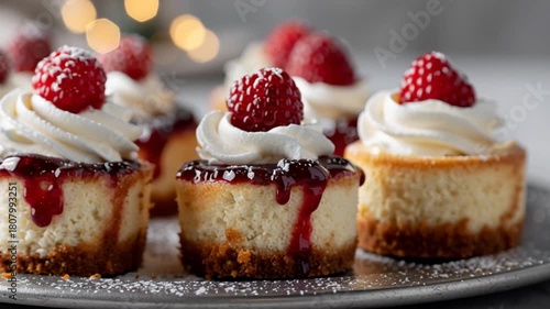 Wallpaper Mural Mini Raspberry Cheesecakes Torontodigital.ca