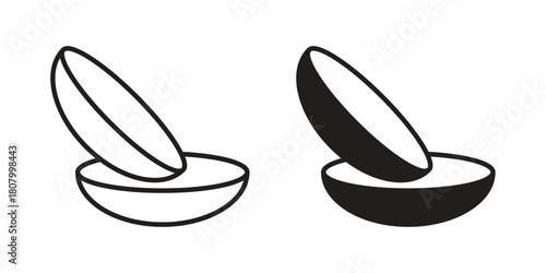 contact lenses icon with thin line and flat web symbol on white background