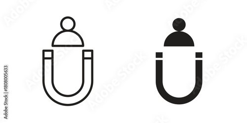 Lead generation icon with thin line and flat web symbol on white background