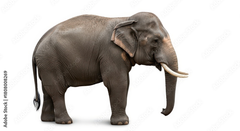 Obraz premium Majestic elephant stands powerfully, showcasing ancient wisdom and gentle giant presence, perfect for nature and wildlife themes