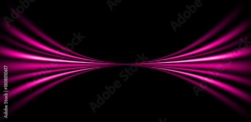 Dynamic Pink Light Streaks on Black Background