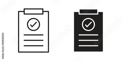 Result icon with thin line and flat web symbol on white background