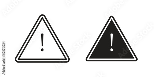 Risk icon with thin line and flat web symbol on white background