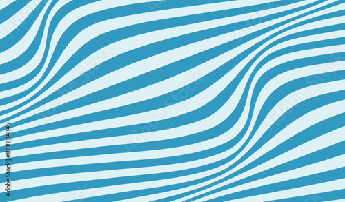 Wave pattern of caramel stripes background. Curly waves flow texture. Retro psychedelic linear texture blue color